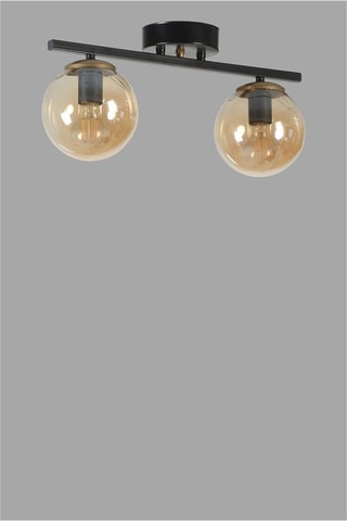 Candeeiro de teto Yeni Can 2 - Preto e dourado - 2 x 60 W