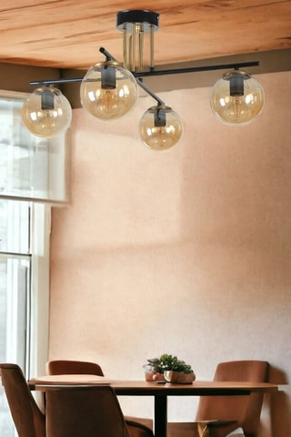 Candeeiro suspenso Oslo 4 - Dourado - 4 x 60 W