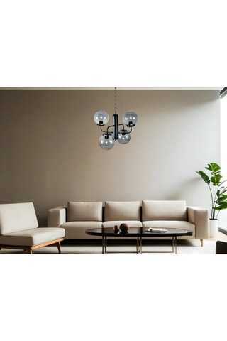 Candeeiro suspenso Pekin 4 - Preto - 4 x 60 W