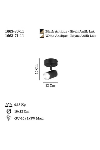 Candeeiro de teto LED - Preto