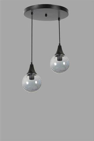 Candeeiro suspenso Afra 2 - Preto - 2 x 60 W