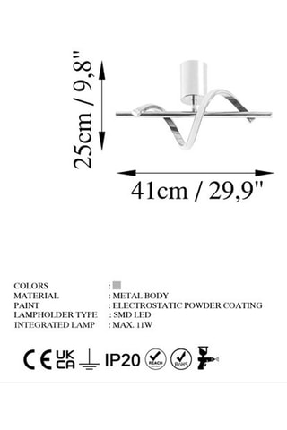 Candeeiro de teto LED Likma - Prateado - 11 W