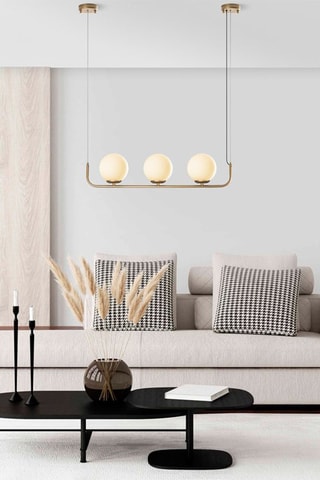 Candeeiro suspenso Faruk - 13716 - Dourado e branco - 3 x 40 W