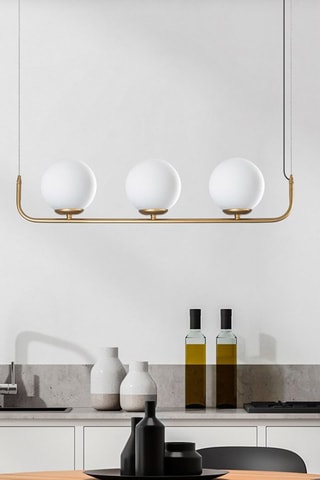 Candeeiro suspenso Faruk - 13716 - Dourado e branco - 3 x 40 W