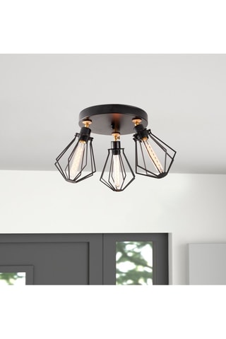 Candeeiro de teto Oylat - Preto - 3 x 100 W