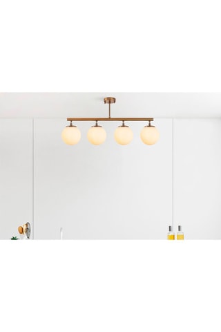 Candeeiro de teto Fazli - Dourado e branco - 4 x 40 W