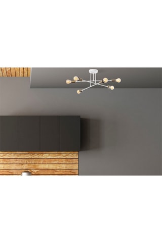 Candeeiro suspenso Flower - Branco - 6 x 40 W