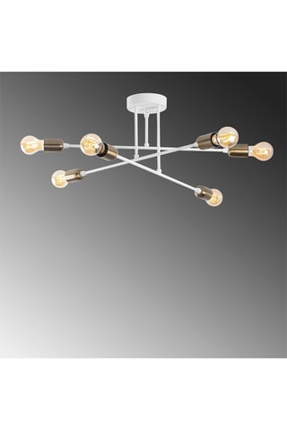 Candeeiro suspenso Flower - Branco - 6 x 40 W