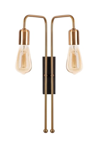 Wandlamp Mum - Goudkleurig en Zwart - 2 x 100 W