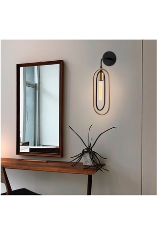 Wandlamp Cerco - Zwart en Goudkleurig - 40 W