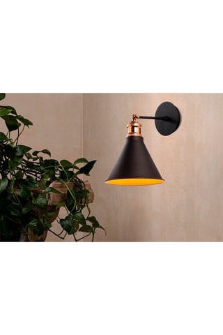 Wandlamp Berceste - Zwart en Koperkleurig - 100 W