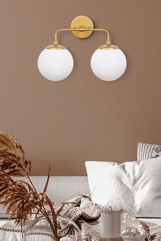 Wandlamp Horn - Goudkleurig - 2x 40 W