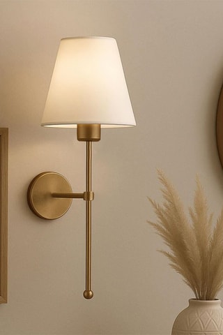 Wandlamp - Ecru en Goudkleurig - 40 W