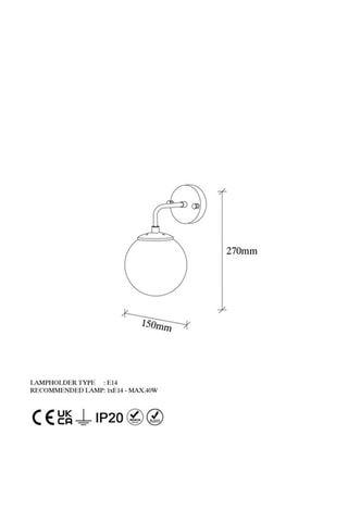 Wandlamp Horn - Goudkleurig - 40 W