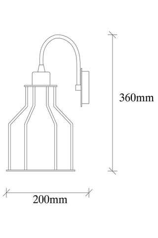 Wandlamp Fellini - Goudkleurig en Zwart - 40 W