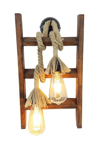 Aplique de parede em pinho Merdiven Halat - Natural - 60 W