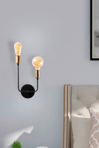 Wandlamp Dolma Zwart en Goudkleurig