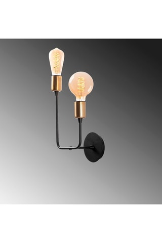 Wandlamp Dolma Zwart en Goudkleurig