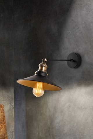 Wandlamp Saglam Zwart en Goudkleurig