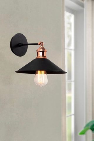 Wandlamp Berceste Zwart en Roségoudkleurig -
