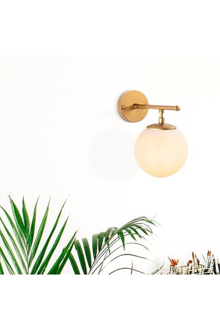 Wandlamp Roe - Goudkleurig en Wit - 40 W