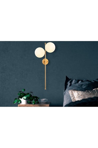 Wandlamp Fazli - Goudkleurig en Wit - 40 W