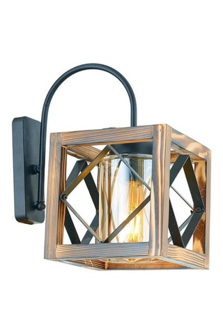 Lierehouten Wandlamp Zikzak - Naturel en Zwart - 60 W