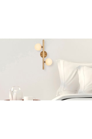 Wandlamp Domino - Goudkleurig en Wit - 2 x 10 W