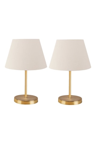 2 candeeiro de mesa Ayd - Bege e dourado - 60 W