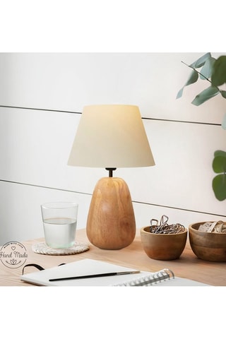 Candeeiro de mesa em madeira - Natural - 40 W