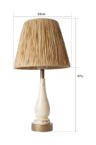 Candeeiro de mesa em madeira Natural e creme