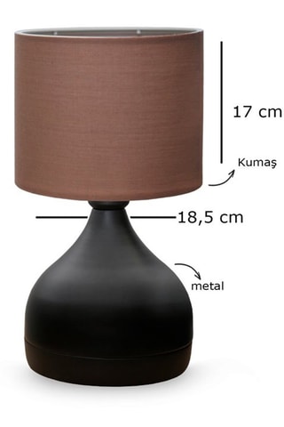 Candeeiro de mesa Ayd - Preto e castanho - 60 W