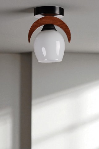 Candeeiro de teto em madeira de nogueira - Branco - 40 W