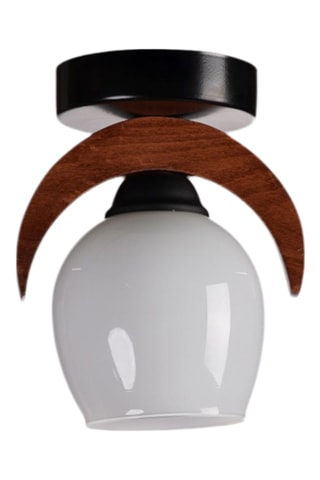 Candeeiro de teto em madeira de nogueira - Branco - 40 W