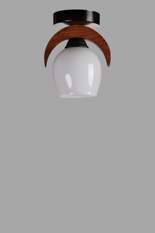 Candeeiro de teto em madeira de nogueira - Branco - 40 W