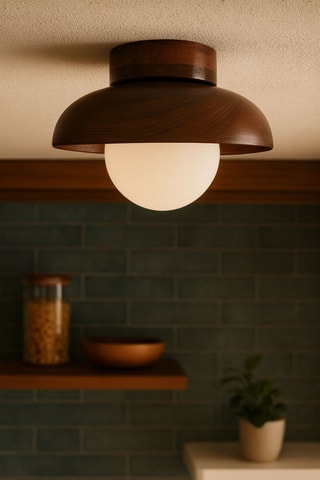 Candeeiro de teto em madeira - Natural - 10 W