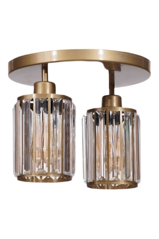 Candeeiro de teto - Dourado e branco - 2 x 40 W