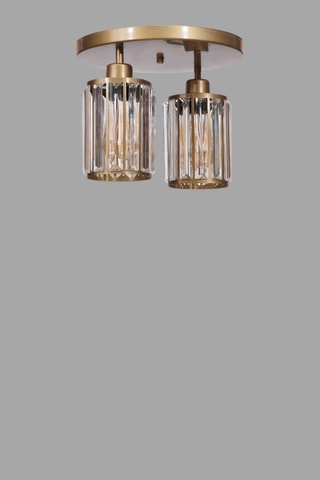 Candeeiro de teto - Dourado e branco - 2 x 40 W