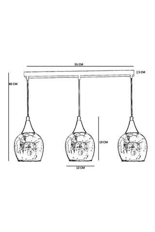 Candeeiro suspenso - Dourado - 3 x 40 W