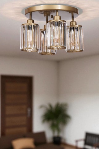 Candeeiro de teto - Dourado - 4 x 40 W