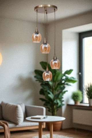 Candeeiro suspenso - Dourado - 4 x 40 W