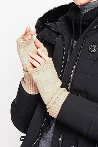 Vingerloze Handschoenen Beige