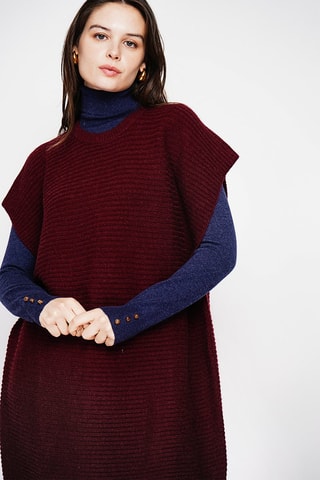 Trui-jurk oversized - Bordeauxrood