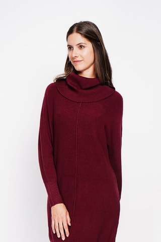 Trui-jurk oversized - Bordeauxrood