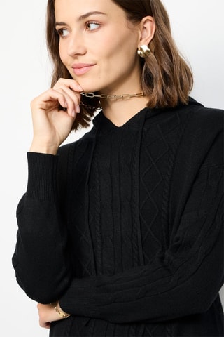  Trui  Wijde Broek Hoge Taille - Zwart