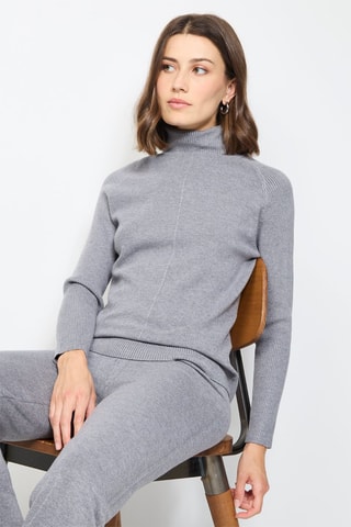  Trui  Wijde Broek Hoge Taille - Donkergrijs