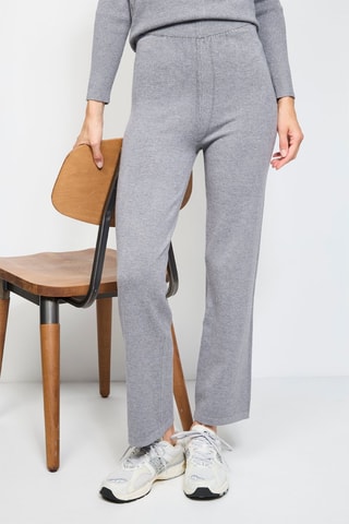  Trui  Wijde Broek Hoge Taille - Donkergrijs