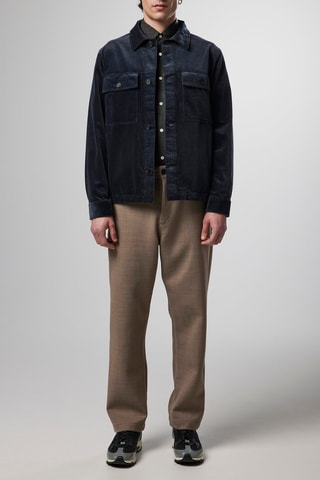 Velours en Biologisch Katoenen Jasje Wilas - Nachtblauw