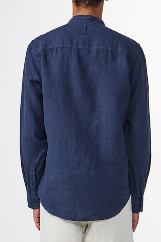 Linnen Overhemd Relaxed Fit Eddie - Marineblauw