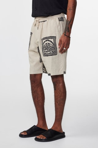 Linnen en Biologisch Katoenen Short Jerry - Ecru 